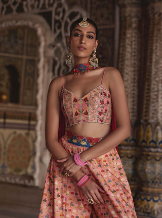 Saima sunset orange sharara set