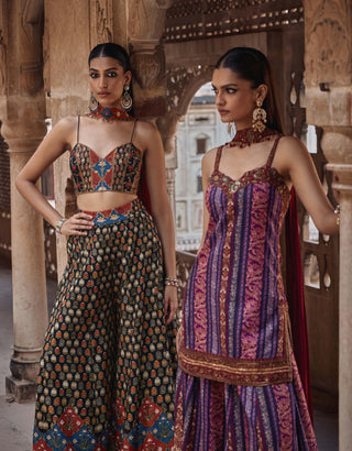 Saima multicolor sharara set