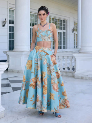 Shiza sky blue skirt and corset