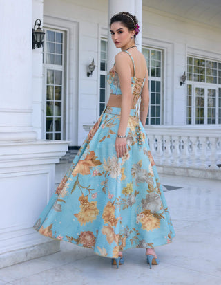Shiza sky blue skirt and corset