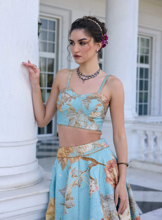 Shiza sky blue skirt and corset