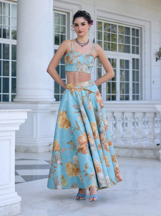 Shiza sky blue skirt and corset