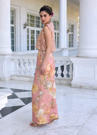 Alysa blush pink jumpsuit and cape