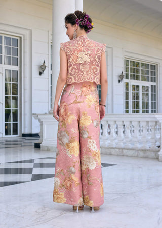 Alysa blush pink jumpsuit and cape