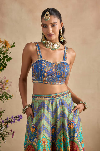 Urvi royal blue multicolour sharara set