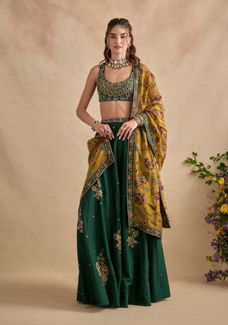 Shanaya bottle green sharara set