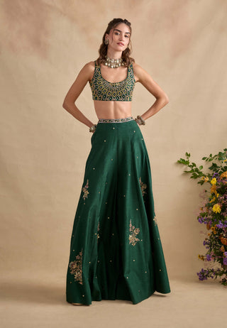 Shanaya bottle green sharara set