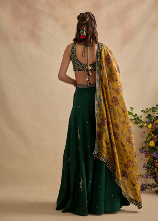 Shanaya bottle green sharara set