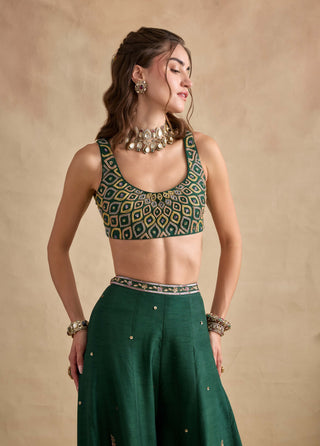 Shanaya bottle green sharara set