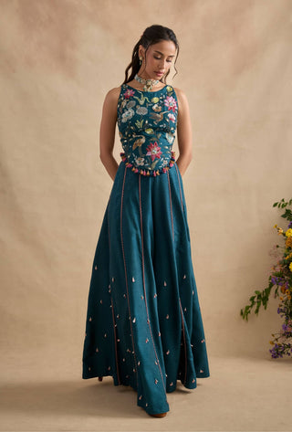 Sonika blue blouse and sharara