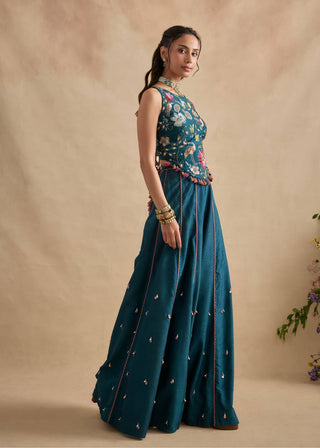 Sonika blue blouse and sharara