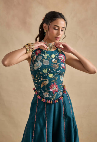 Sonika blue blouse and sharara