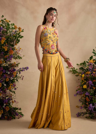 Sonika yellow blouse and sharara