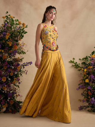 Sonika yellow blouse and sharara