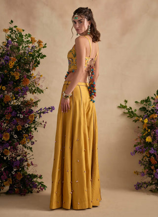 Sonika lemon yellow sharara and blouse