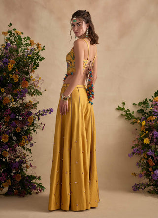 Sonika yellow blouse and sharara
