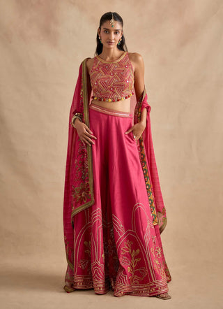 Raiba hot pink sharara set