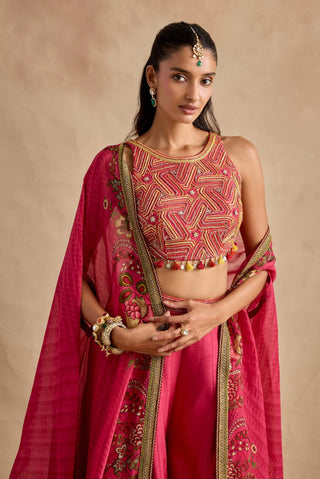 Raiba hot pink sharara set