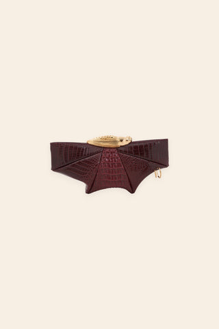 Koko crimson croc klutch