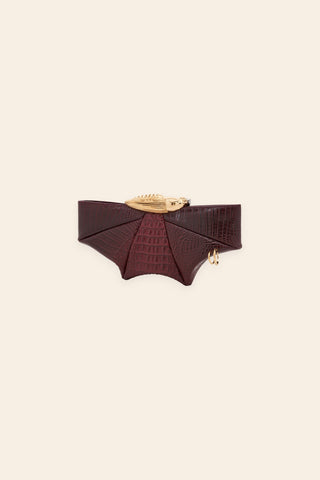 Koko crimson croc klutch