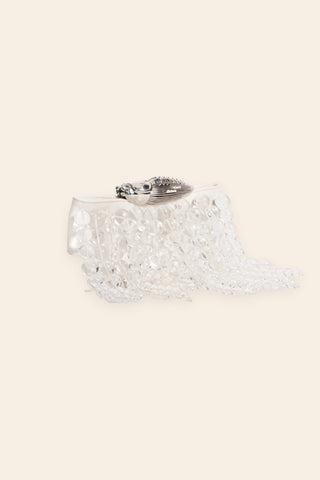 Koko ivory halo cascade clutch