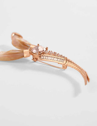 Outhouse-Rose Gold Serefina Brooch-INDIASPOPUP.COM