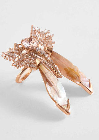 Outhouse-Rose Gold Serefina Double Ring-INDIASPOPUP.COM