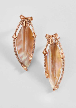 Outhouse-Rose Gold Serefina Stud Earrings-INDIASPOPUP.COM