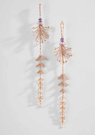 Outhouse-Rose Gold Sunset Palm Shoulder Grazers-INDIASPOPUP.COM
