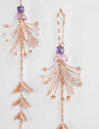 Outhouse-Rose Gold Sunset Palm Shoulder Grazers-INDIASPOPUP.COM