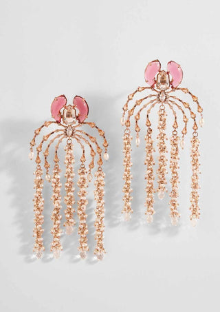 Outhouse-Rose Gold Faena Dewdrop Earrings-INDIASPOPUP.COM