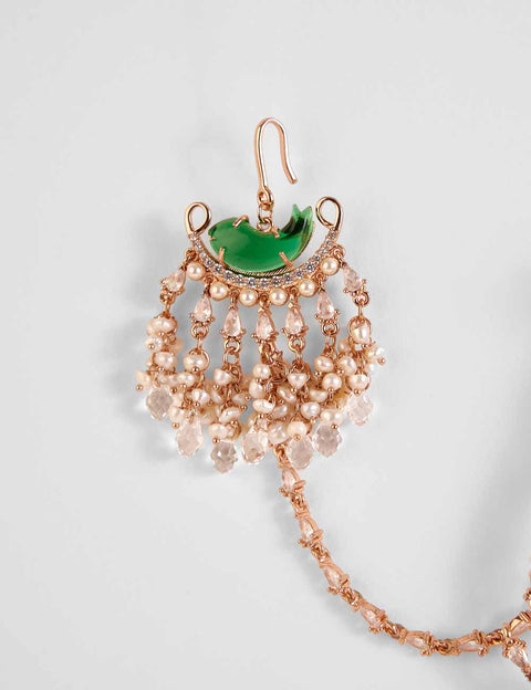 Bollywood Bahubali Handmade Sahara Earring Chain Gold Plated Pearl | Auth  Indian Jewels