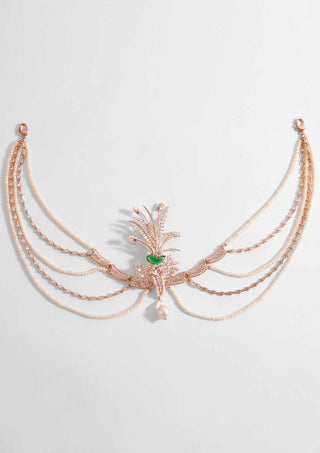 Outhouse-Rose Gold Sunset Palm Head Harness-INDIASPOPUP.COM