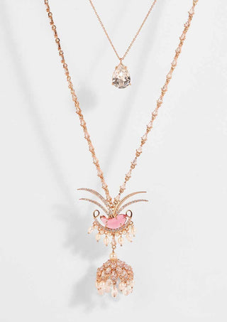 Outhouse-Rose Gold Fish Layered Necklace-INDIASPOPUP.COM