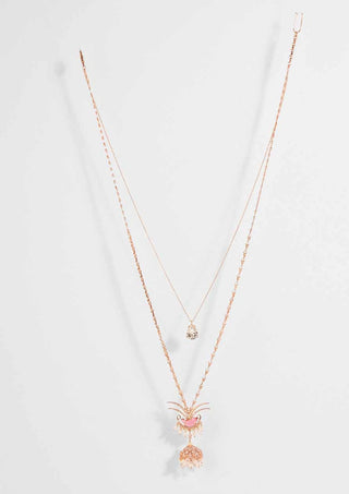 Outhouse-Rose Gold Fish Layered Necklace-INDIASPOPUP.COM