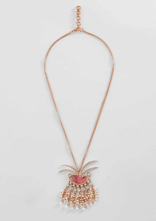 Outhouse-Rose Gold Fish Pendant Necklace-INDIASPOPUP.COM