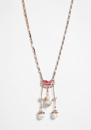 Outhouse-Rose Gold Cleo Dewdrop Pendant-INDIASPOPUP.COM