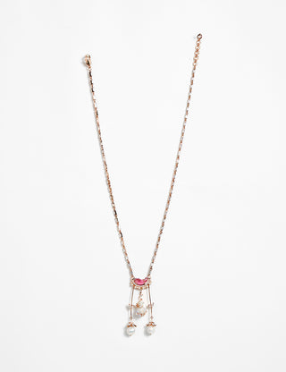 Outhouse-Rose Gold Cleo Dewdrop Pendant-INDIASPOPUP.COM