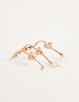Outhouse-Rose Gold Piccabeen Palm Double Ring-INDIASPOPUP.COM