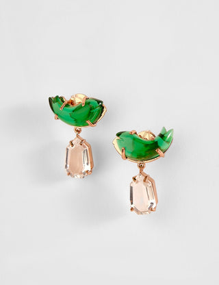 Outhouse-Rose Gold Le Cleo Drop Earrings-INDIASPOPUP.COM