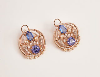 Outhouse-Rose Gold Palmetto Earrings-INDIASPOPUP.COM