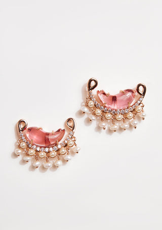 Outhouse-Rose Gold Cleo Stud Earrings-INDIASPOPUP.COM