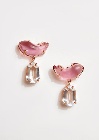 Outhouse-Rose Gold Cleo Drop Earrings-INDIASPOPUP.COM