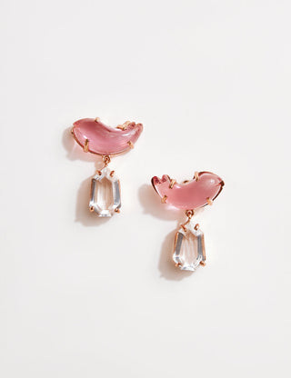 Outhouse-Rose Gold Cleo Drop Earrings-INDIASPOPUP.COM