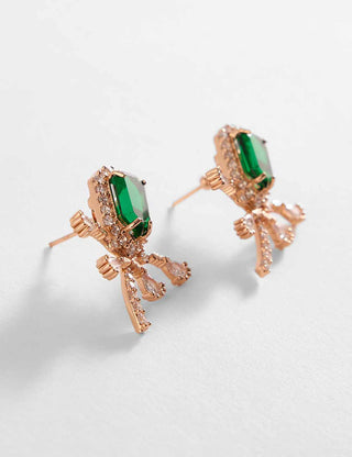Outhouse-Emerald Green Faena Mini Stud Earrings-INDIASPOPUP.COM