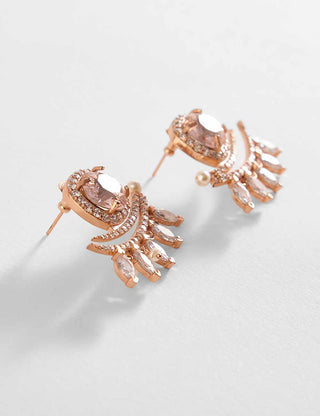 Outhouse-Rose Gold Seine Stud Earrings-INDIASPOPUP.COM