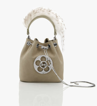 Outhouse Wolf Grey Quill Poppi Bucket Bag available on indiaspopup