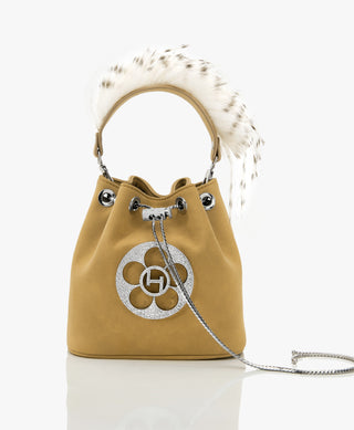 Fawn brown quill poppi bucket bag