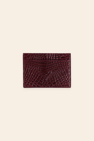 Koko crimson croc card holder
