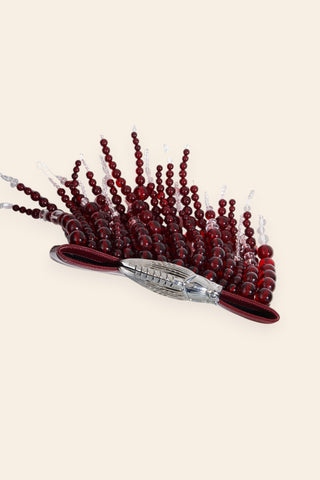 Koko crimson halo cascade clutch